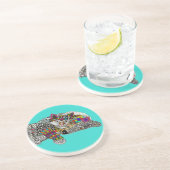 Grès Dessous de verre de chien mâché en bleu (Côté)
