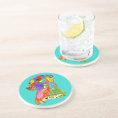 Grès Dessous de verre de chien mâché en bleu (Côté)