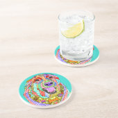 Grès Dessous de verre de chien mâché en bleu (Côté)