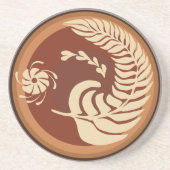 Grès Dessous de verre de conception en latte de plumes  (Devant)