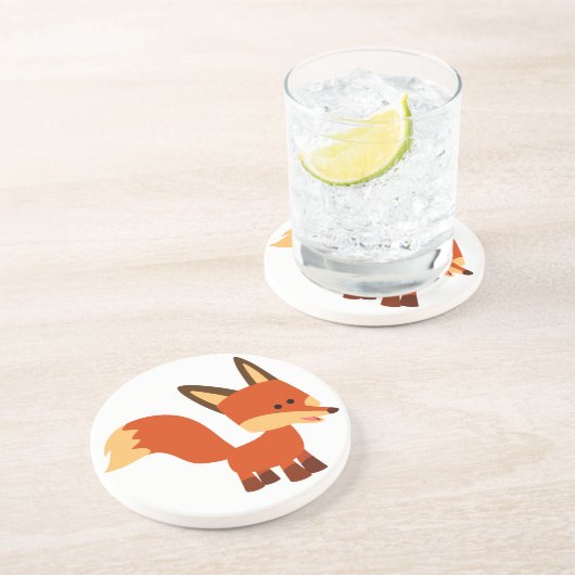 Grès Dessous de verre de Fox de dessin animé en Astute (Côté)