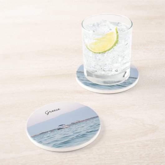 Grès Dessous de verre de la mer Egée en Grèce (Côté)