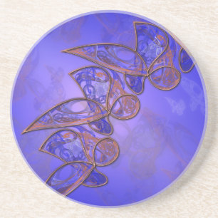 Grès Dessous de verre de papillons en cuivre