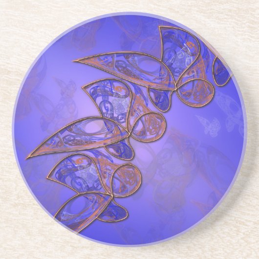 Grès Dessous de verre de papillons en cuivre (Devant)