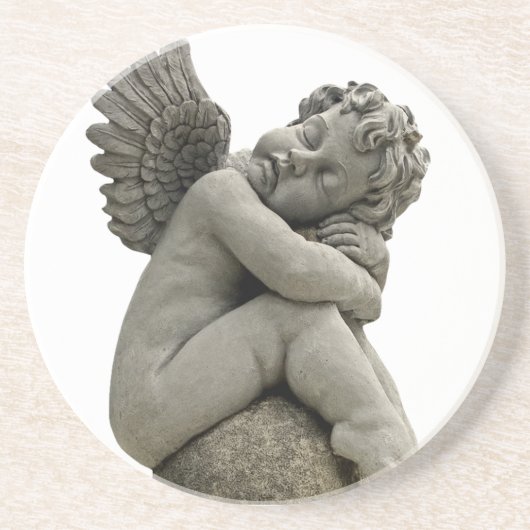 Grès Dessous de verre de sommeil de sculpture en ange (Devant)