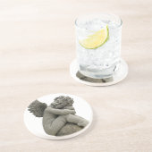 Grès Dessous de verre de sommeil de sculpture en ange (Côté)
