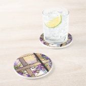 Grès Dessous de verre de trellis de clématite en verre (Côté)