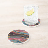 Grès Dessous de verre en agate à paillettes bohème (Côté)