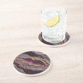 Grès Dessous de verre en agate pailleté bohème (Côté)
