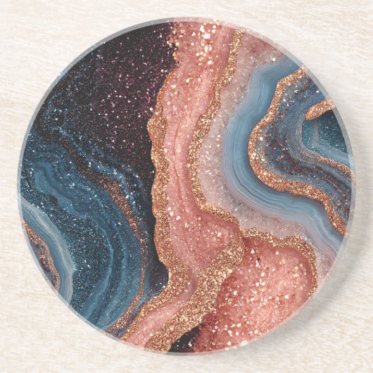 Grès Dessous de verre en agate pailleté bohème (Devant)