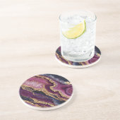 Grès Dessous de verre en agate pailleté boho (Côté)