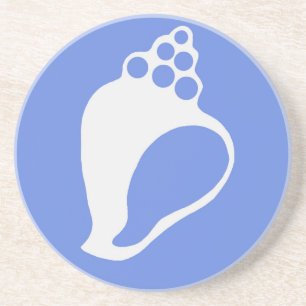 Grès Dessous de verre en coquille bleue