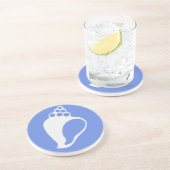 Grès Dessous de verre en coquille bleue (Côté)