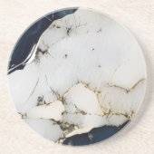Grès Dessous de verre en marbre blanc et or de luxe – e (Devant)