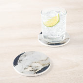 Grès Dessous de verre en marbre blanc et or de luxe – e (Côté)