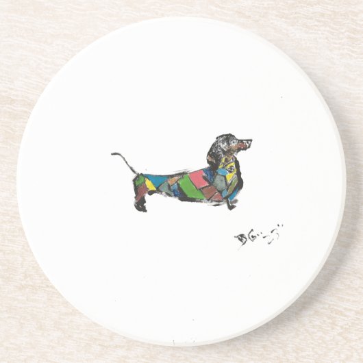 Grès Dessous de verre en marbre de Dachshund (Devant)