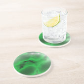 Grès dessous de verre en marbre vert (Côté)