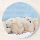 Grès Dessous de verre en pierre aux ours polaires (Devant)