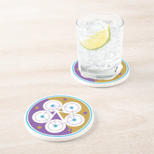 Grès Dessous de verre en pierre avec symbole d'ajusteme