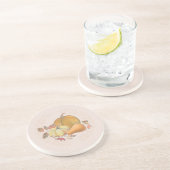 Grès Dessous de verre en pierre Citrouille (dans la crè (Côté)