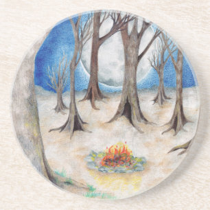 Grès dessous de verre en pierre "Coven d'arbres"