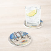Grès dessous de verre en pierre "Coven d'arbres" (Côté)