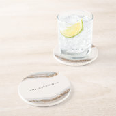 Grès Dessous de verre en pierre de marbre texture  en g (Côté)