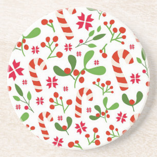 Grès Dessous de verre en pierre de Noël au bonbon en ca