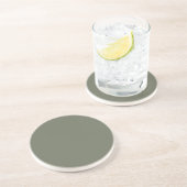 Grès Dessous de verre en pierre de sable vert mousse mi (Côté)