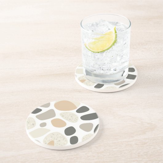 Grès Dessous de verre en pierre de Terrazzo scandinave (Côté)