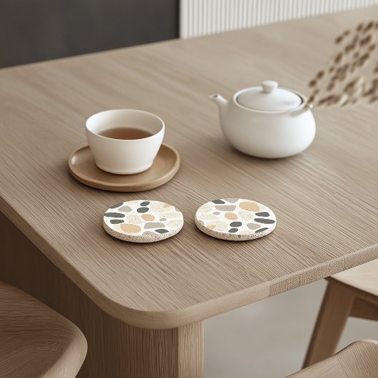 Grès Dessous de verre en pierre de Terrazzo scandinave