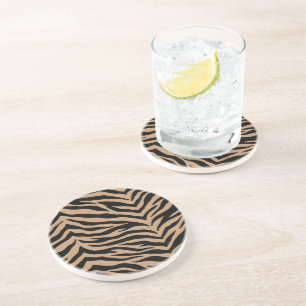 Grès Dessous de verre en pierre d'impression Zebra