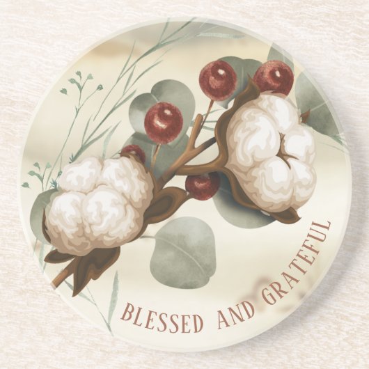 Grès Dessous de verre en pierre élégante Plante à poupé (Devant)