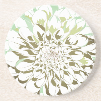 Grès dessous de verre en pierre fleur de dahlia - rond