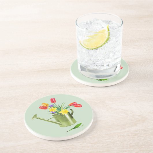 Grès Dessous de verre en pierre Fleurs du Jardin (Côté)