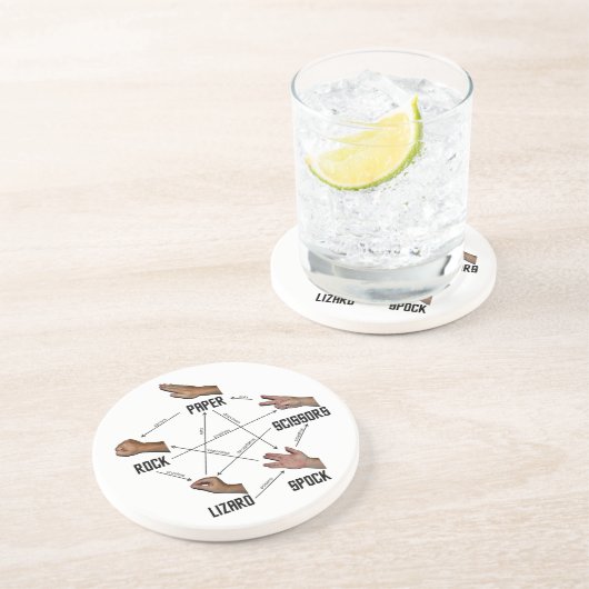 Grès Dessous de verre en pierre Lizard Spock (Côté)