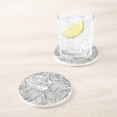 Grès Dessous de verre en pierre Motif de vague monochro (Côté)