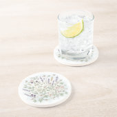 Grès Dessous de verre en pierre ronde - Aquarelle botan (Côté)