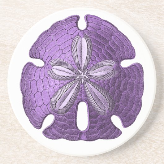 Grès Dessous de verre en pierre violet Dollar de sable (Devant)