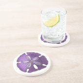 Grès Dessous de verre en pierre violet Dollar de sable (Côté)