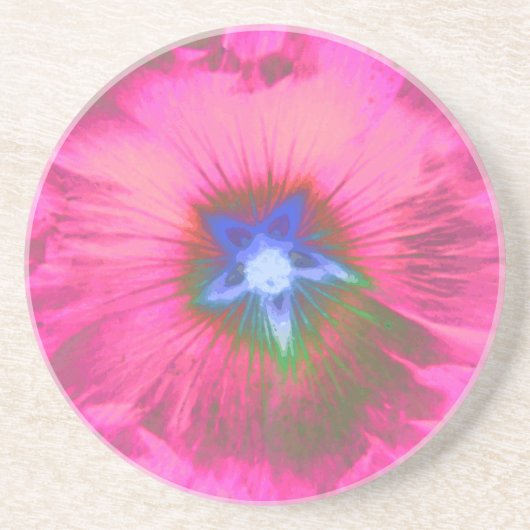 Grès Dessous de verre en velours rose Hollyhock (Devant)