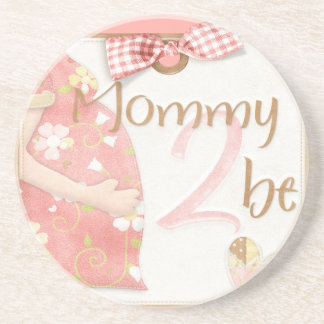 Grès Dessous de verre en verre Baby shower maman