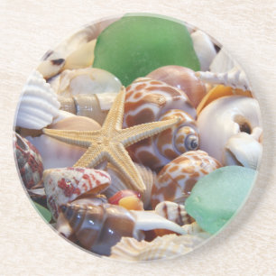 Grès Dessous de verre en verre Seashfish Starfish & Bea