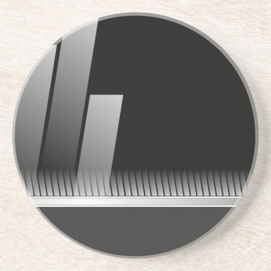 Grès Dessous de verre industriels noirs et argentés en (Devant)