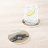 Grès Dessous de verre mis en danger de tortue de mer (Côté)