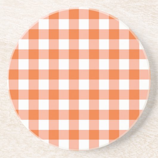 Grès Dessous de verre Orange En vichy (Devant)
