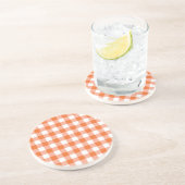 Grès Dessous de verre Orange En vichy (Côté)