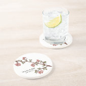 Grès Dessous de verre personnalisé en fleurs de cerisie (Côté)