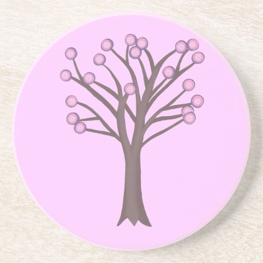 Grès Dessous de verre rose pâle Pois en forme de couche (Devant)
