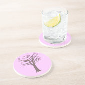 Grès Dessous de verre rose pâle Pois en forme de couche (Côté)